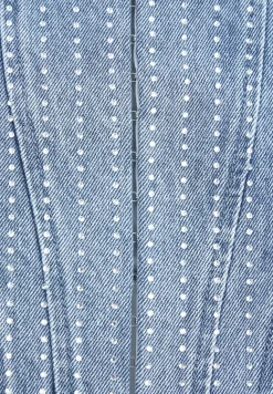 Rhinestone Denim Corset - Mid Blue^Manière De Voir Online