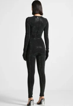 Rhinestone Jumpsuit with Gloves -^Manière De Voir New