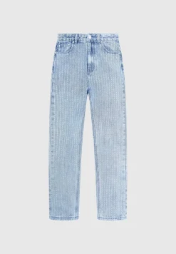 Rhinestone Mom Jeans - Mid Blue^Manière De Voir Hot