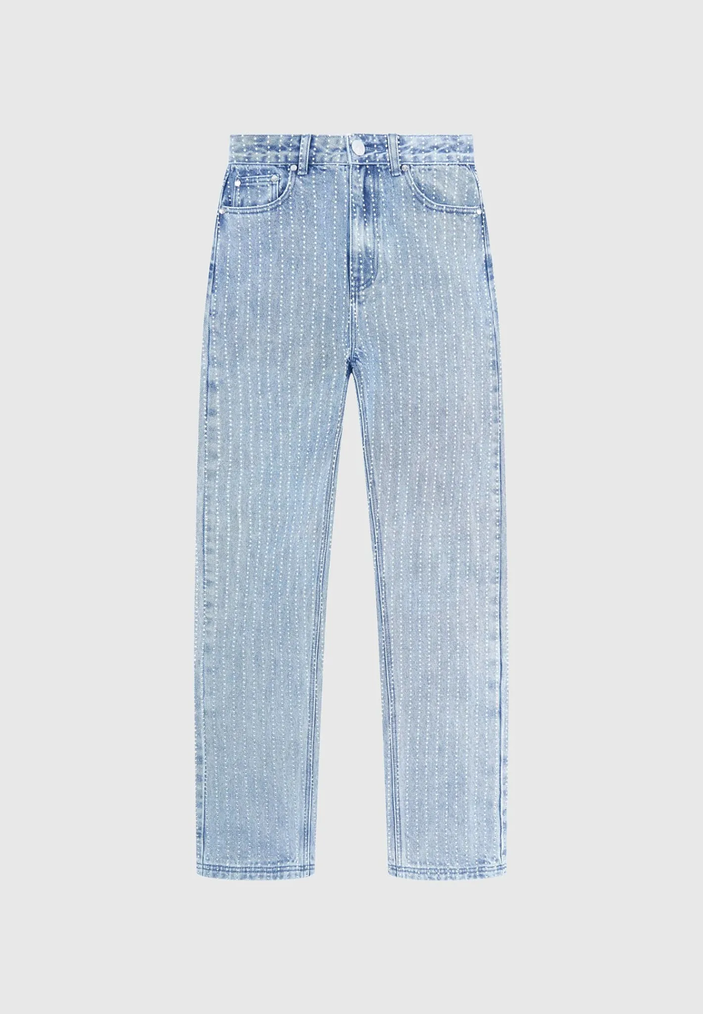 Rhinestone Mom Jeans - Mid Blue^Manière De Voir Hot