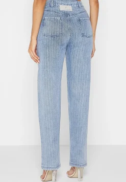 Rhinestone Mom Jeans - Mid Blue^Manière De Voir Hot