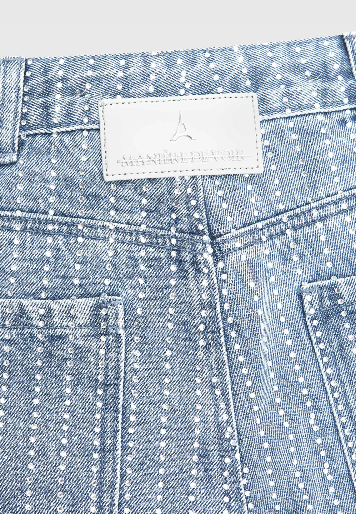 Rhinestone Mom Jeans - Mid Blue^Manière De Voir Hot
