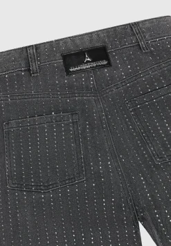 Rhinestone Mom Jeans - Washed Grey^Manière De Voir Clearance