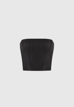 Rhinestone Tailored Bandeau Corset Top -^Manière De Voir Clearance