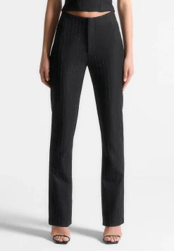 Rhinestone Tailored Straight Leg Trousers -^Manière De Voir Outlet
