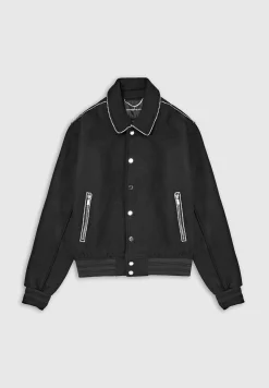 Rhinestone Wool Blend Varsity Jacket -^Manière De Voir Online
