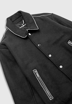 Rhinestone Wool Blend Varsity Jacket -^Manière De Voir Online