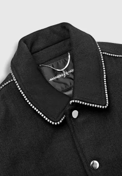 Rhinestone Wool Blend Varsity Jacket -^Manière De Voir Online
