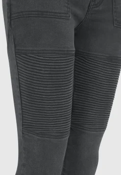 Ribbed Biker Skinny Jeans - Washed Black^Manière De Voir Discount