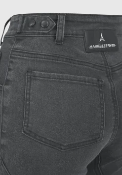 Ribbed Biker Skinny Jeans - Washed Black^Manière De Voir Discount