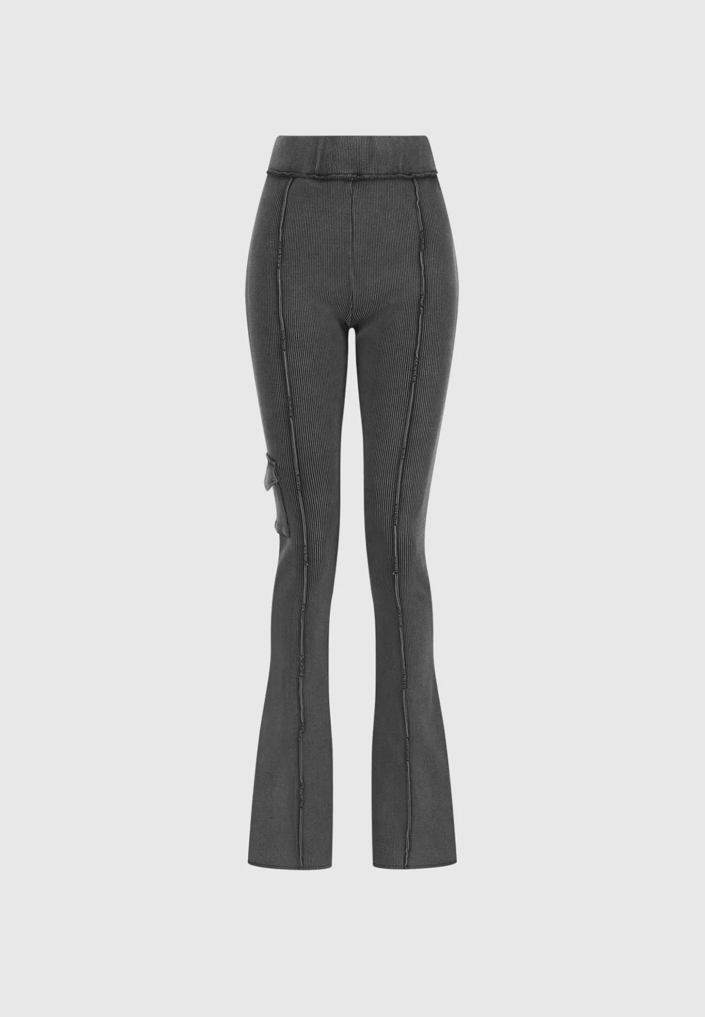 Ribbed Flared Leggings - Washed Grey^Manière De Voir Clearance
