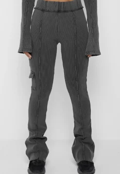 Ribbed Flared Leggings - Washed Grey^Manière De Voir Clearance