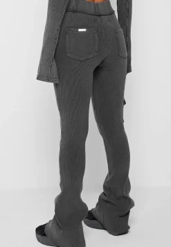 Ribbed Flared Leggings - Washed Grey^Manière De Voir Clearance