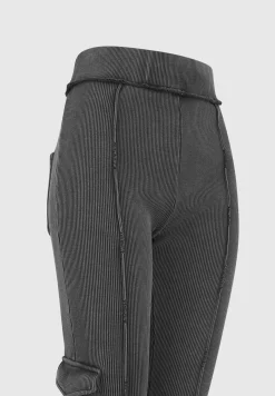 Ribbed Flared Leggings - Washed Grey^Manière De Voir Clearance
