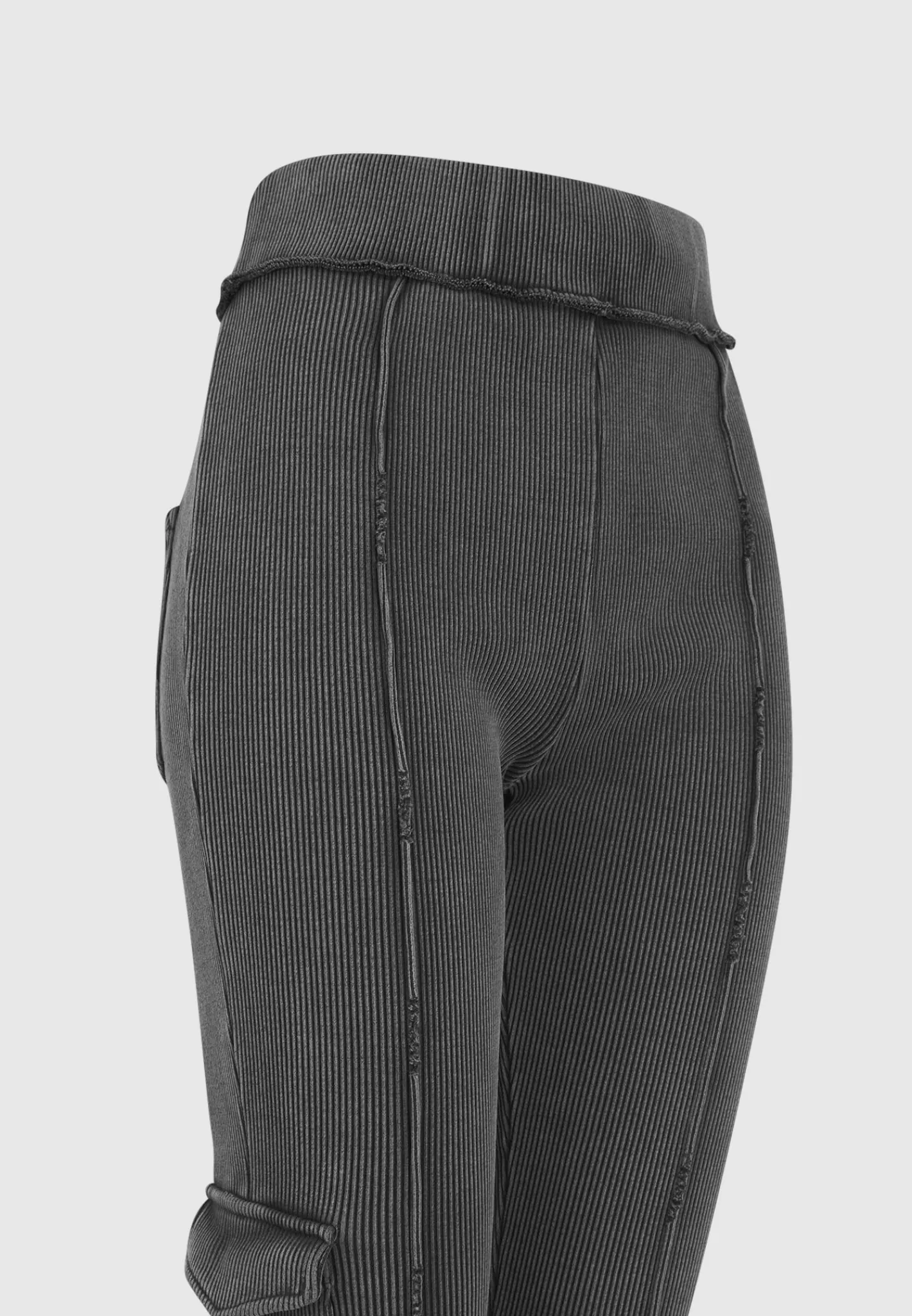 Ribbed Flared Leggings - Washed Grey^Manière De Voir Clearance