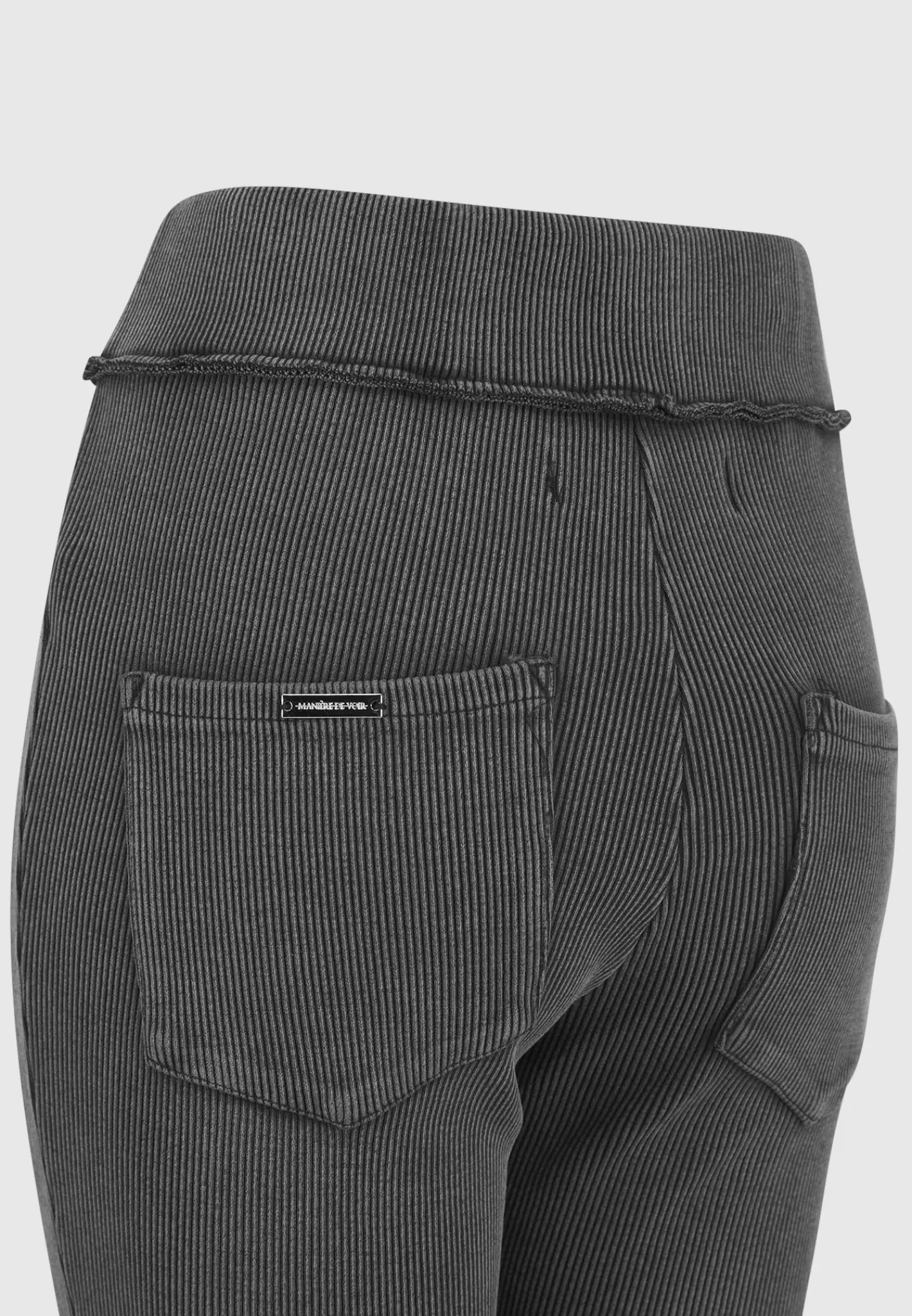 Ribbed Flared Leggings - Washed Grey^Manière De Voir Clearance