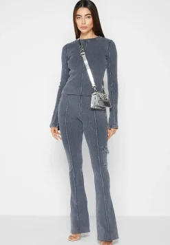 Ribbed Flared Leggings - Washed Blue^Manière De Voir Clearance