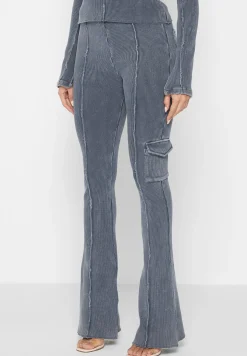 Ribbed Flared Leggings - Washed Blue^Manière De Voir Clearance