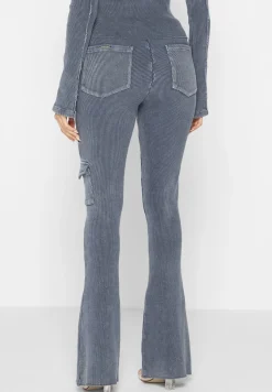 Ribbed Flared Leggings - Washed Blue^Manière De Voir Clearance