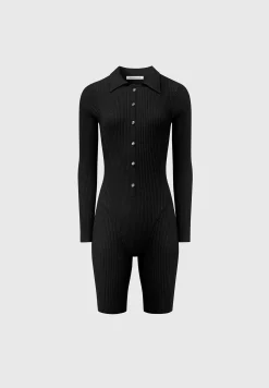 Ribbed Knit Long Sleeve Playsuit -^Manière De Voir Online
