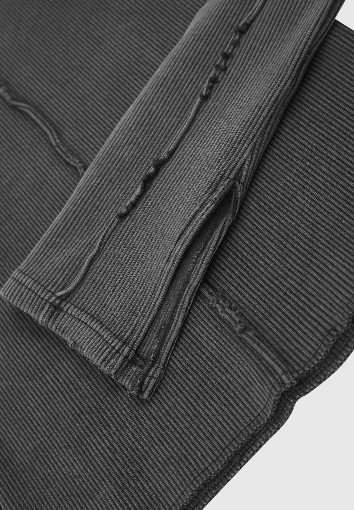 Ribbed Long Sleeve Top - Washed Grey^Manière De Voir Best