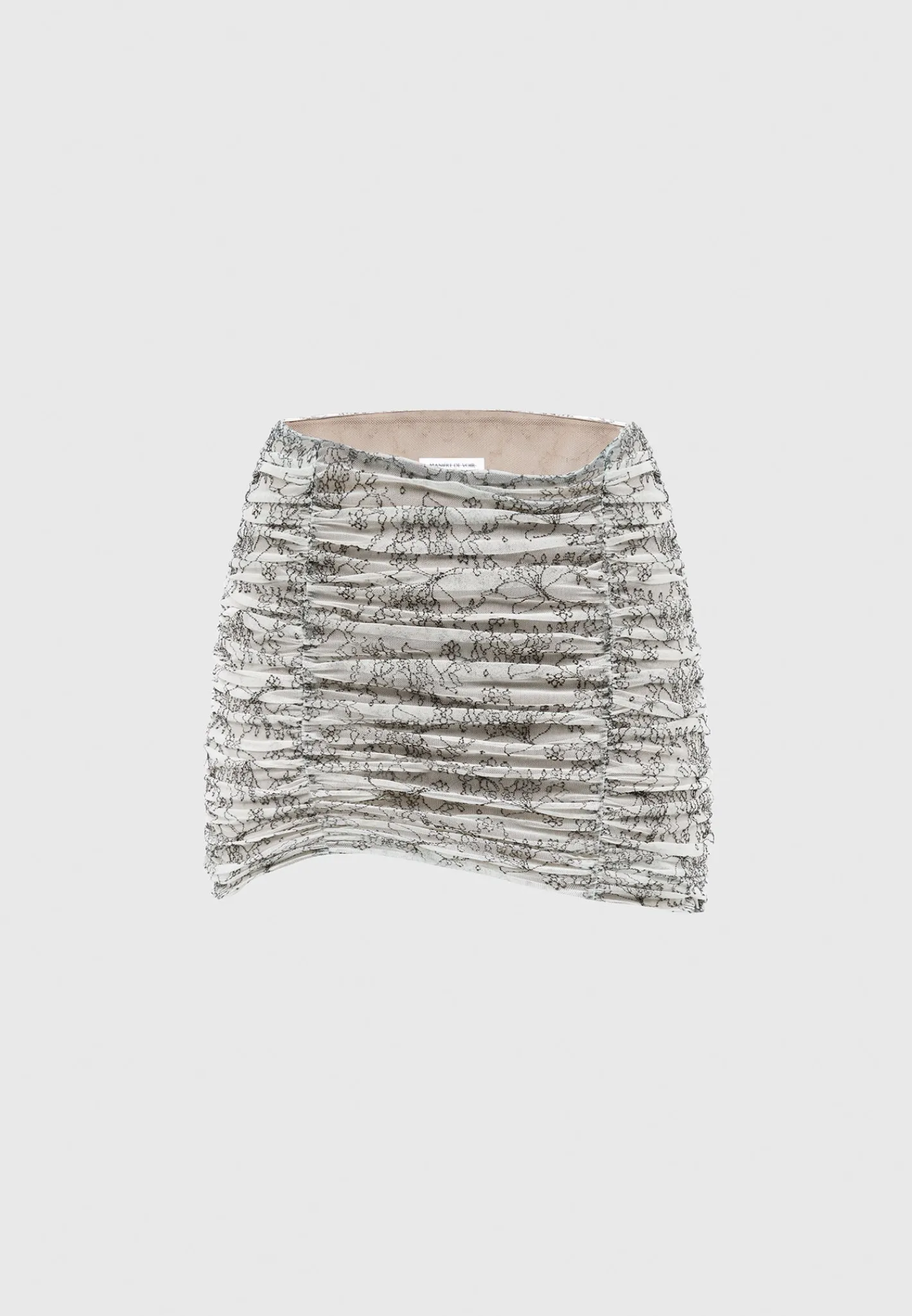 Ruched Lace Asymmetric Mini Skirt - Off White^Manière De Voir Clearance