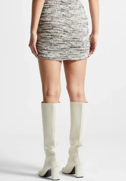 Ruched Lace Asymmetric Mini Skirt - Off White^Manière De Voir Clearance