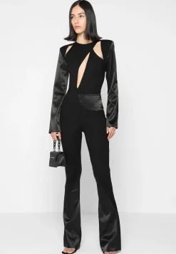 Satin and Bandage Flared Jumpsuit -^Manière De Voir New