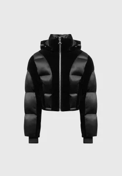 Satin and Velvet Puffer Jacket -^Manière De Voir New