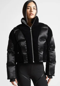 Satin and Velvet Puffer Jacket -^Manière De Voir New