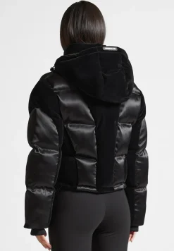 Satin and Velvet Puffer Jacket -^Manière De Voir New