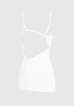 Satin Embellished Open Back Mini Dress -^Manière De Voir New
