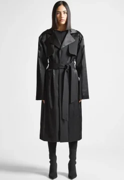 Satin Neoprene Longline Trench Coat -^Manière De Voir Online