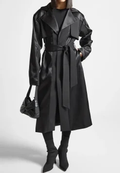 Satin Neoprene Longline Trench Coat -^Manière De Voir Online