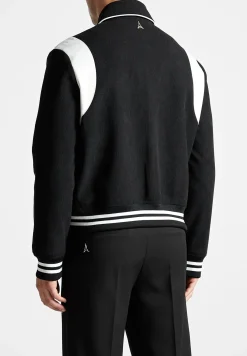 Satin Panel Corduroy Varsity Jacket -^Manière De Voir Clearance