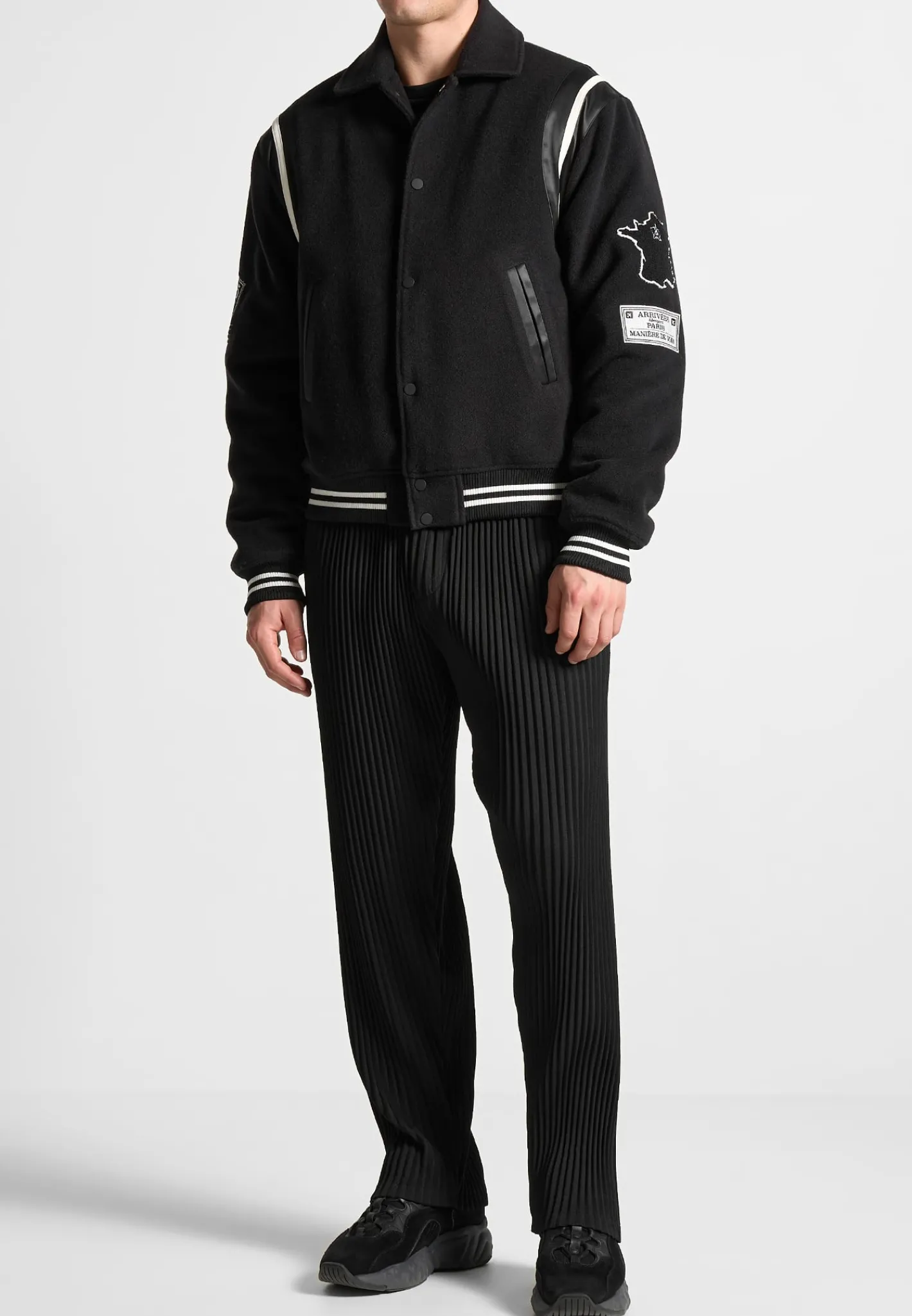 Satin Panel Eiffel Varsity Jacket -^Manière De Voir Sale