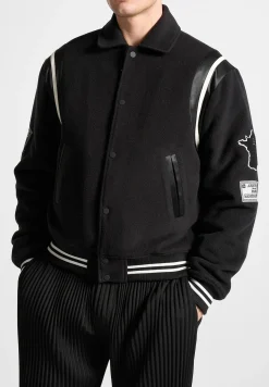 Satin Panel Eiffel Varsity Jacket -^Manière De Voir Sale