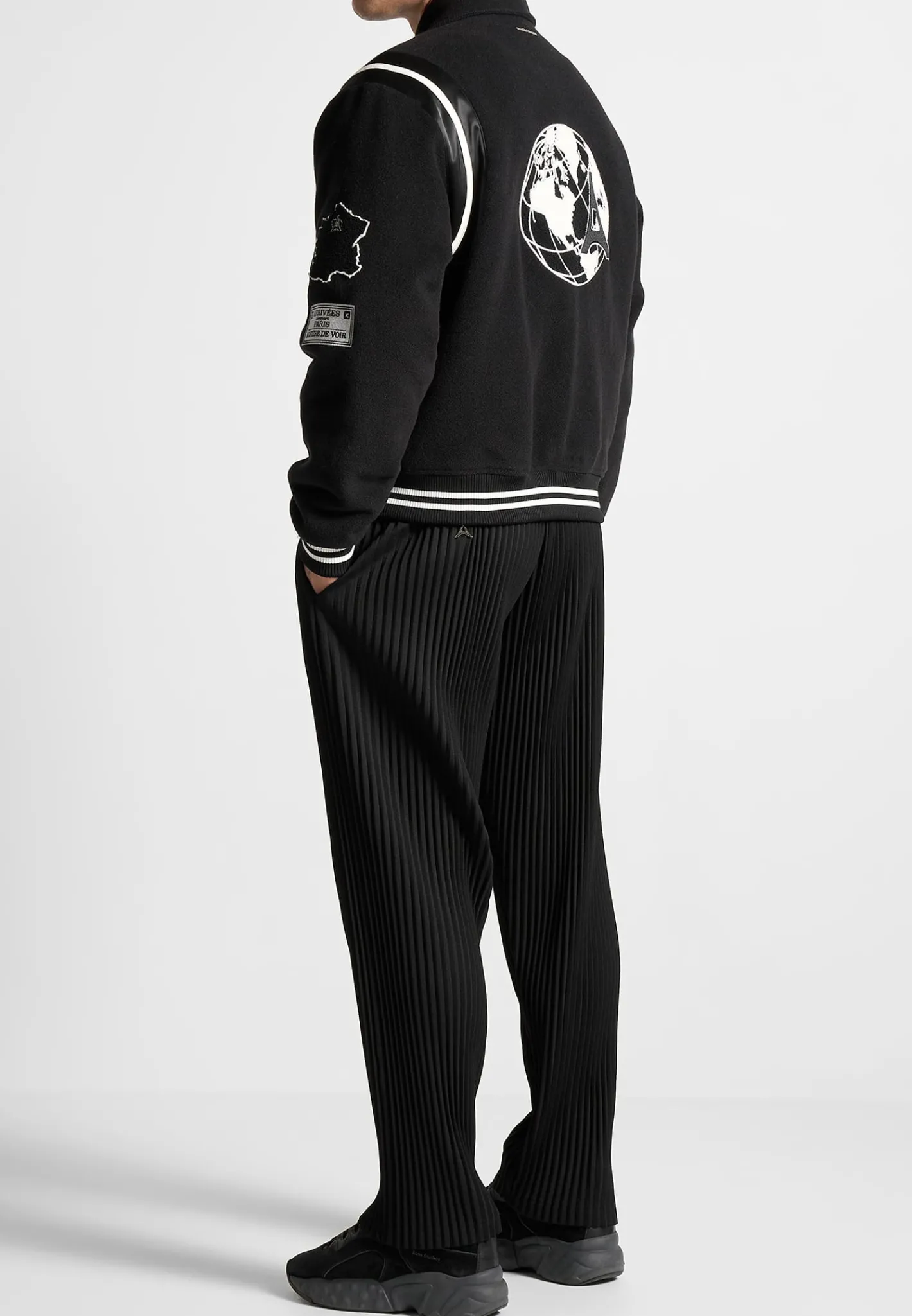 Satin Panel Eiffel Varsity Jacket -^Manière De Voir Sale