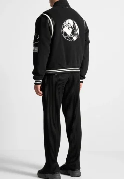 Satin Panel Eiffel Varsity Jacket -^Manière De Voir Sale