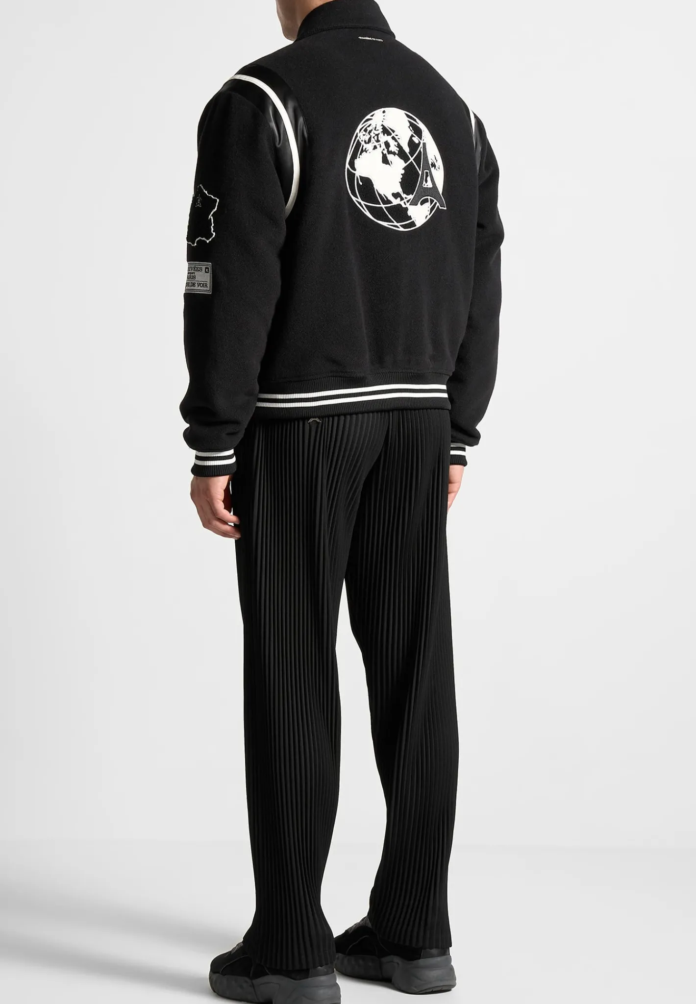 Satin Panel Eiffel Varsity Jacket -^Manière De Voir Sale