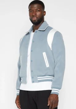 Satin Panel Wool Varsity Jacket -^Manière De Voir Discount