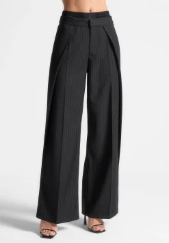 Satin Waistband Pinstripe Trousers -^Manière De Voir Discount