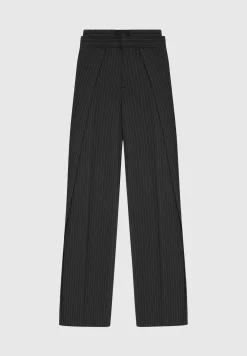 Satin Waistband Pinstripe Trousers -^Manière De Voir Discount