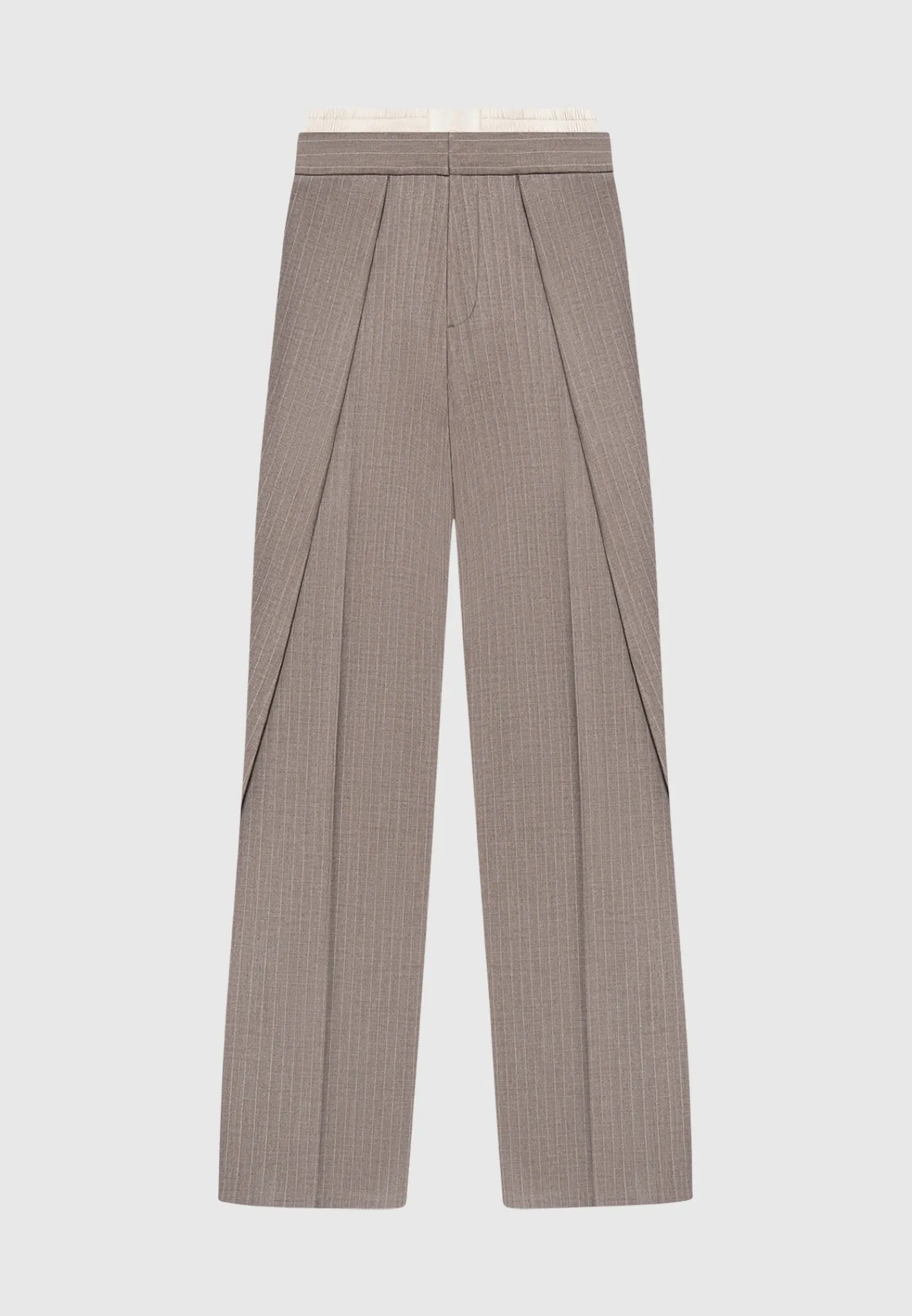 Satin Waistband Pinstripe Trousers -^Manière De Voir New