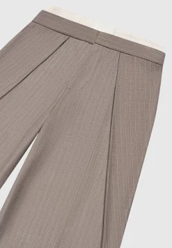 Satin Waistband Pinstripe Trousers -^Manière De Voir New