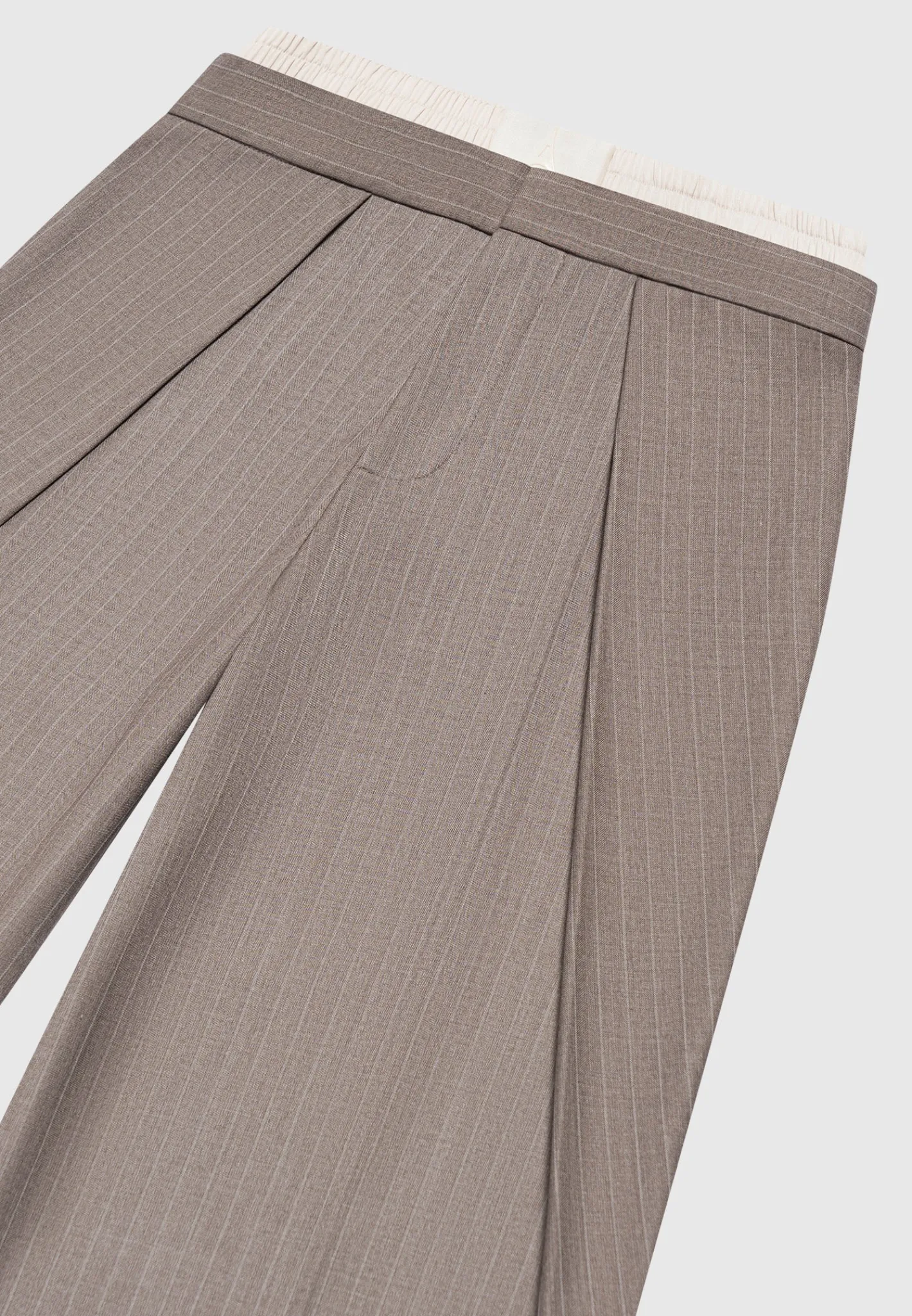 Satin Waistband Pinstripe Trousers -^Manière De Voir New