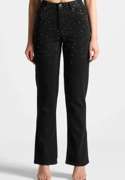 Scattered Rhinestone Mini Flare Jeans -^Manière De Voir Outlet