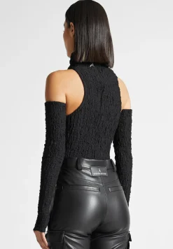 Seersucker Cowl Neck Bodysuit -^Manière De Voir Clearance