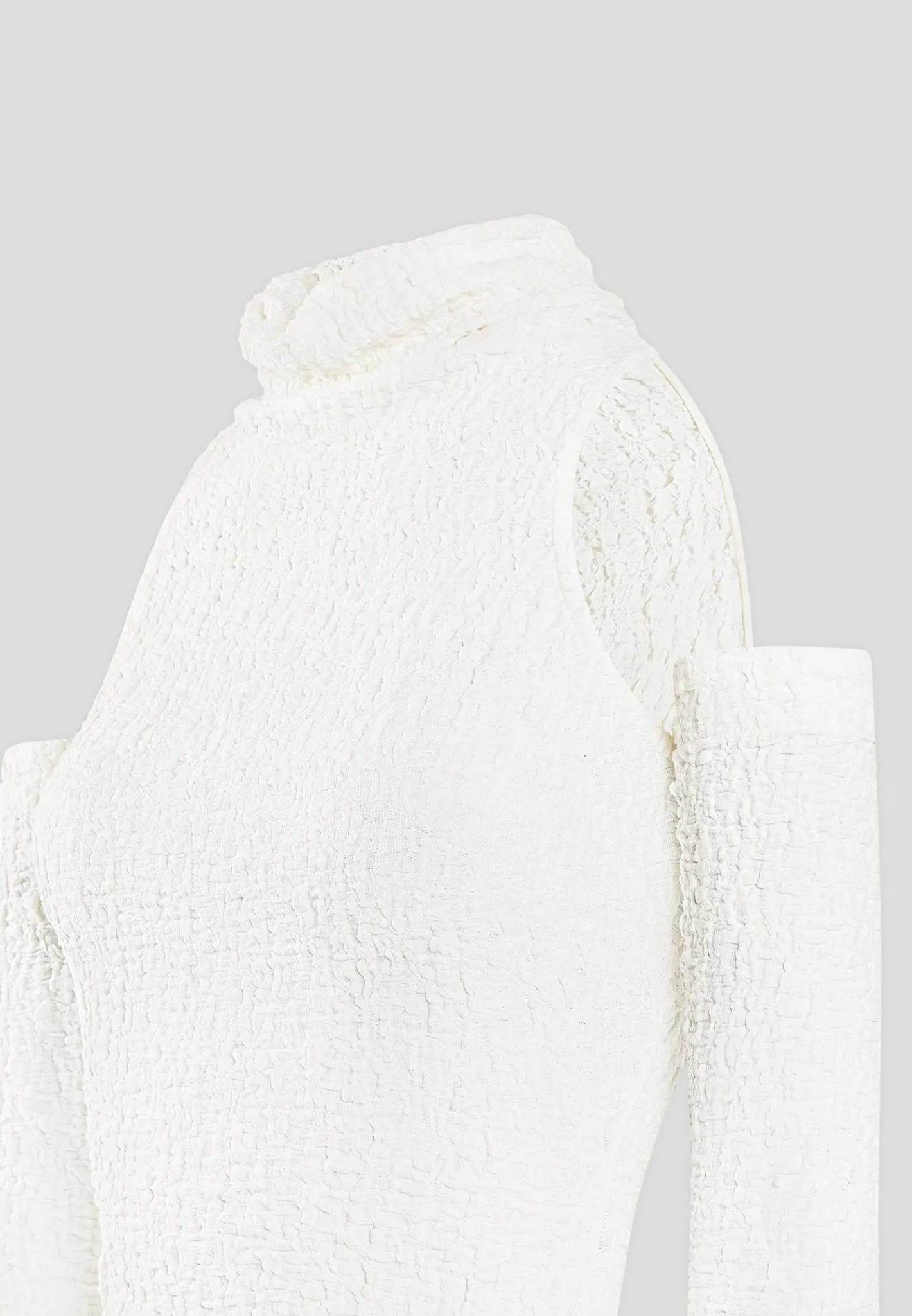 Seersucker Cowl Neck Bodysuit -^Manière De Voir Sale