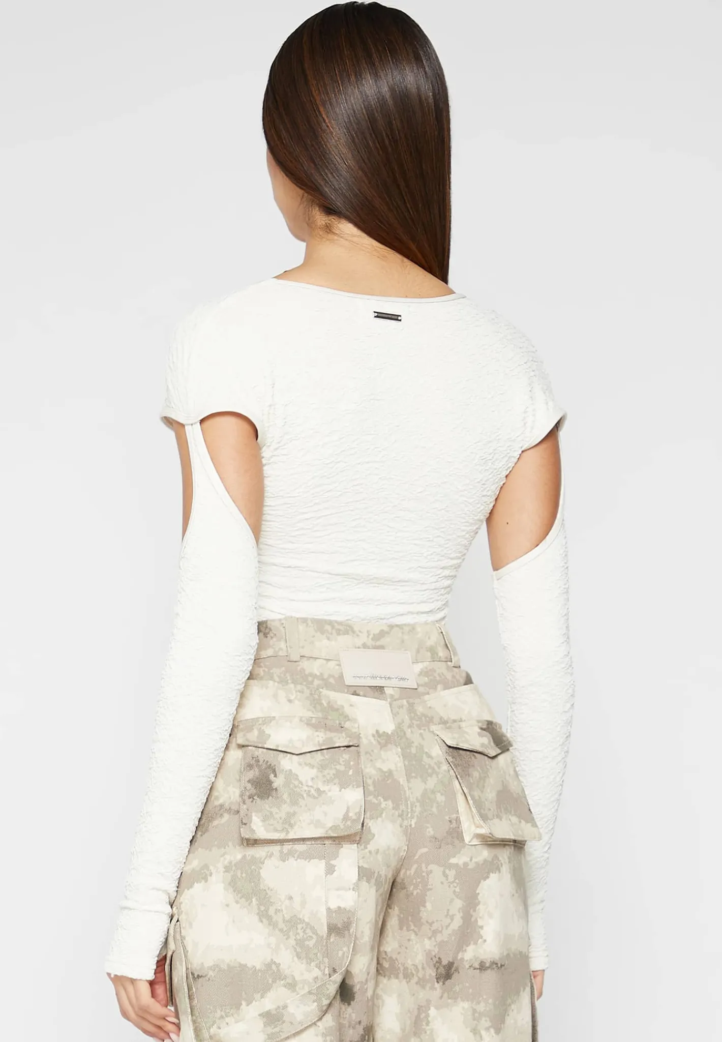 Shirred Cut Out Bodysuit - Off White^Manière De Voir Hot
